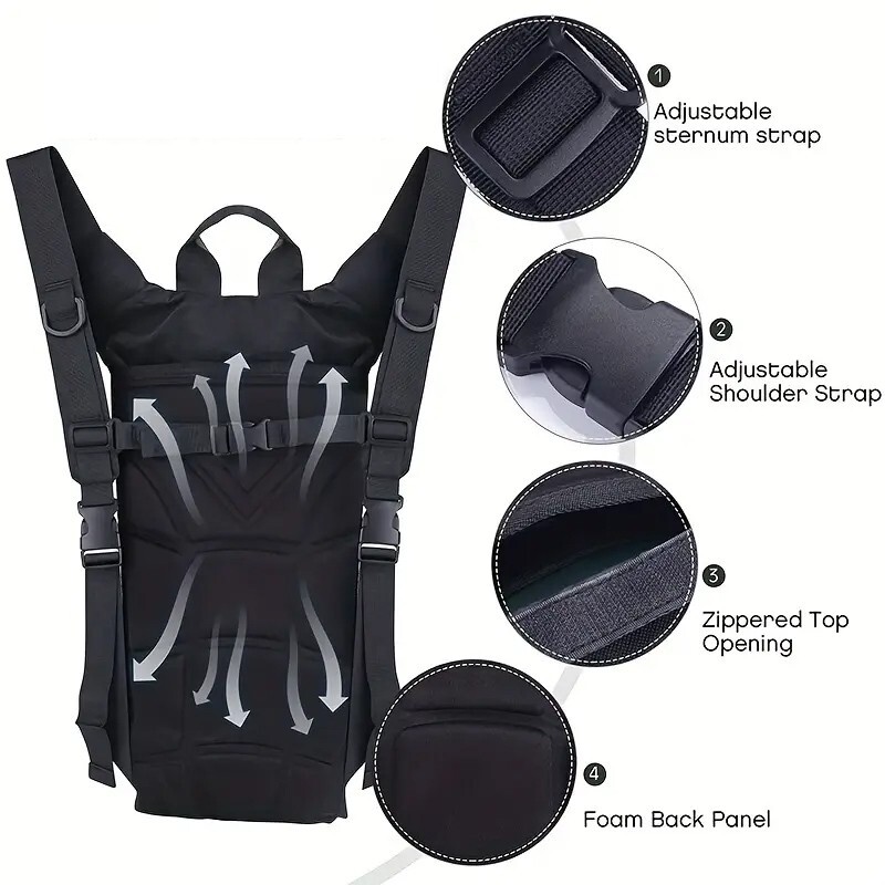 Hydration Backpack 3L Water Bladder Bag Lightweight Pack Cycling Camping Hiking