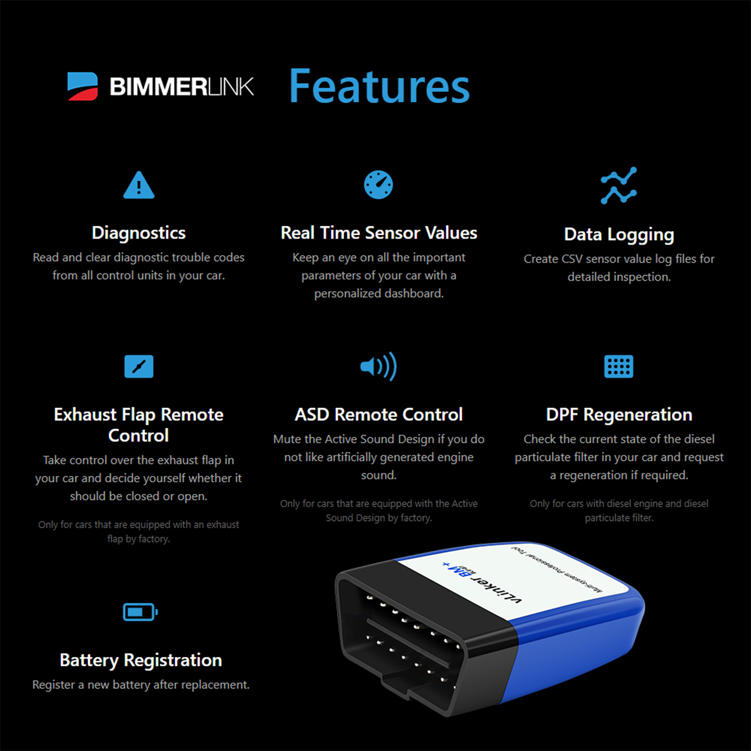 Vgate vLinker BM+ ELM327 V2.2 For BMW Scanner Bluetooth-Compatible 4.0 OBD Code