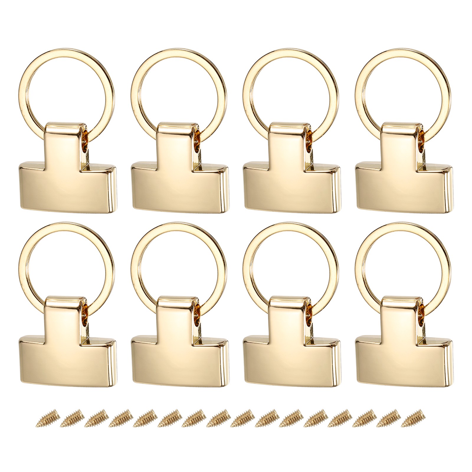 8Pcs 22mm/ 0.87" Key Fob Hardware with Keychain Ring Purse Hardware Light Golden