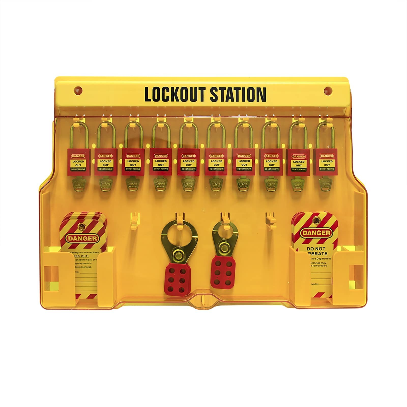 Wisamic Lockout Tagout Station with Cover, Includes 10 Key Different Padlocks...