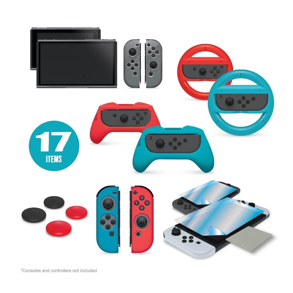 Armor3 Party Kit 17 in 1 Starter Kit Bundle for Nintendo Switch / Switch OLED