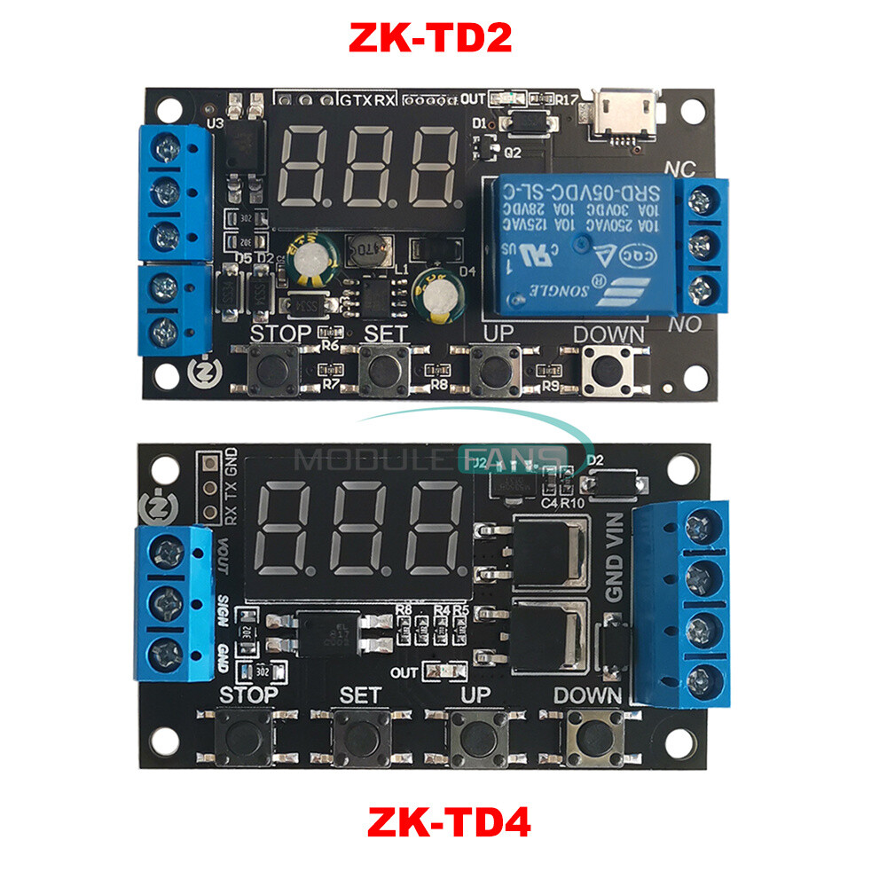 DC5-30V cyclic timing delay relay module dual MOS digital display switch module