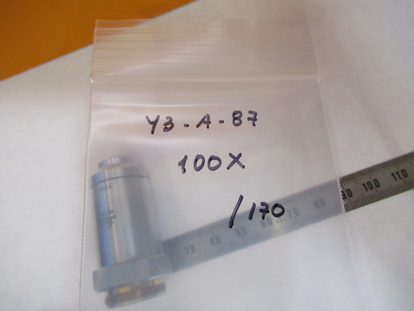 LEITZ WETZLAR 100X /170 OBJECTIVE LENS OPTIC MICROSCOPE PART AS PICTURED Y3-A-87