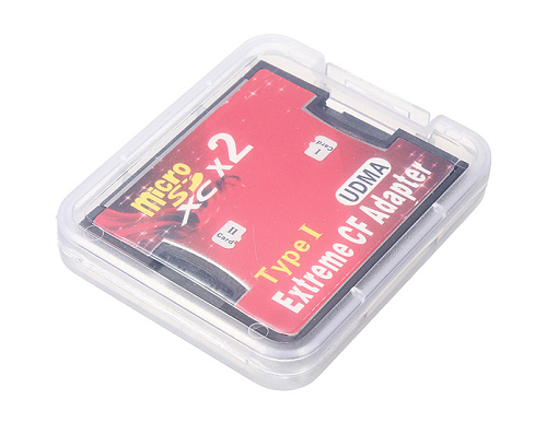 DUAL PORT MICRO SD/SDXC TF TO COMPACT FLASH CF TYPE 1 MEMORY CARD READER ADAPTER