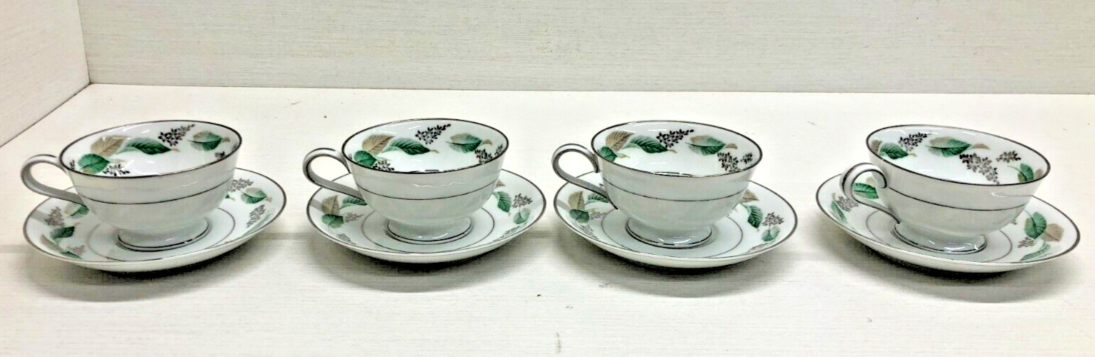 Noritake Lynwood 4 Coffee Cups and 4 Saucers 5307
