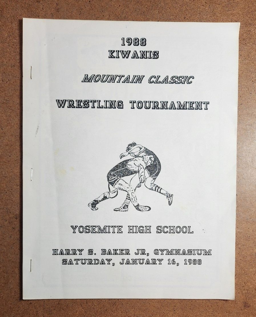 1988 KIWANIS Mountain Classic Wrestling Tournament Program, Yosemite High School