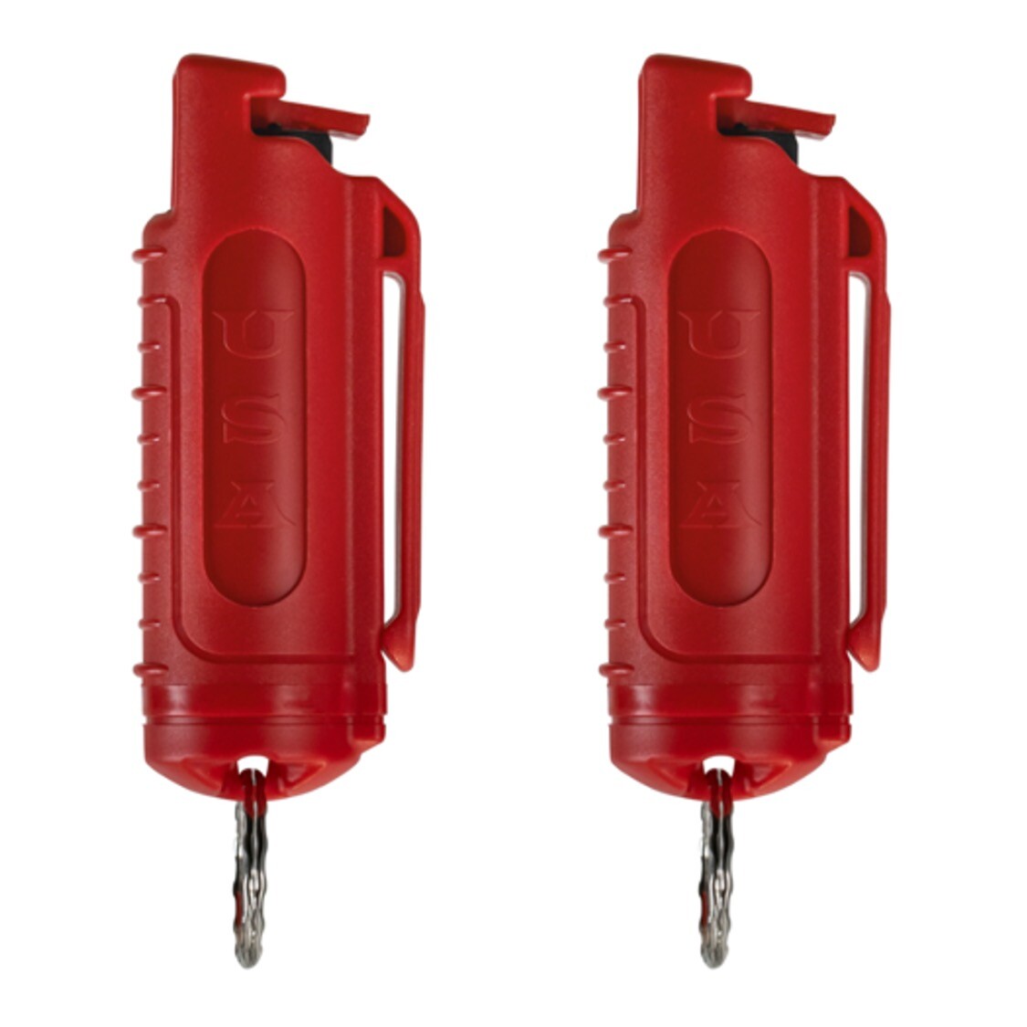 2 Police Magnum pepper spray .50oz red molded keychain self defense protection