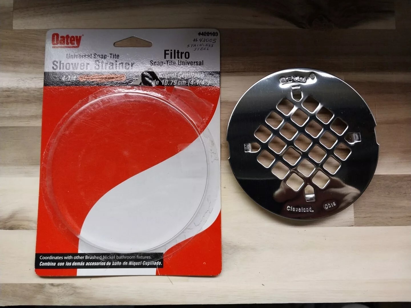NEW Oatey 42005 4-1/4" Stainless Steel - Shower Drain Cover / Strainer