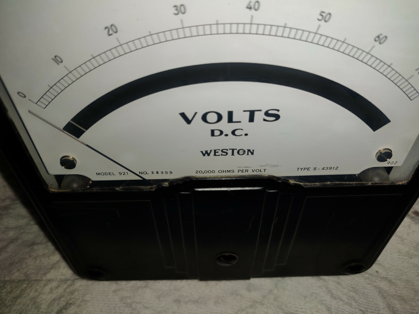 Vintage Weston Voltmeter Model 921 Panel Meter 300 Volts DC