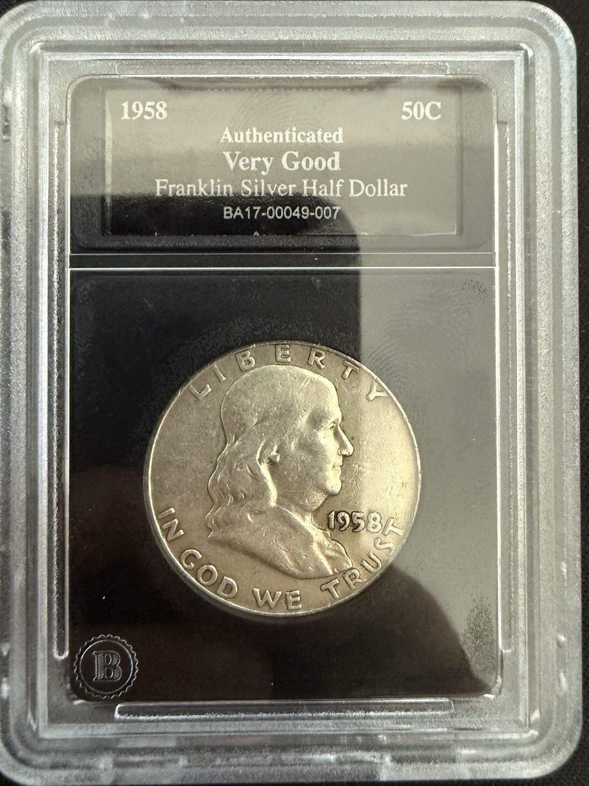 1958 Franklin Half Dollar 50C Silver .900 Very Good Philadelphia BA17-00049-007