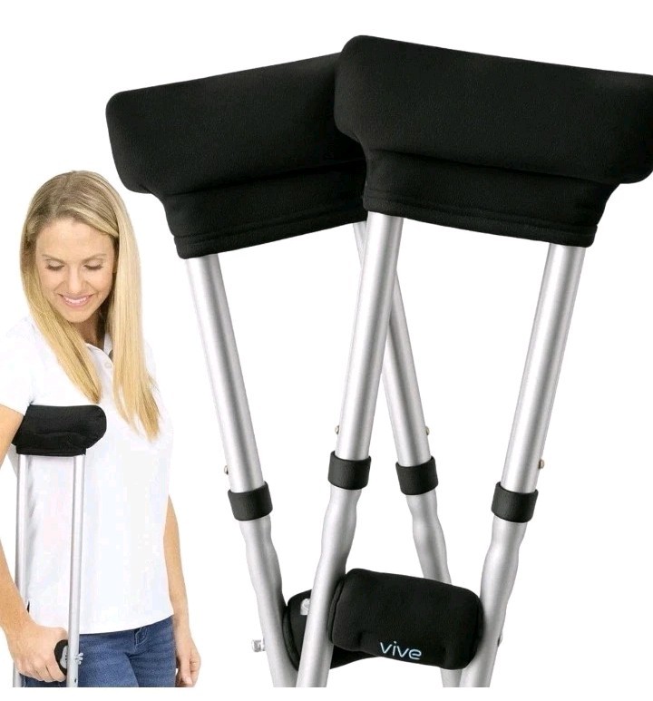 Vive Premium Crutch Pads & Hand Grips - Comfortable, Breathable, Machine