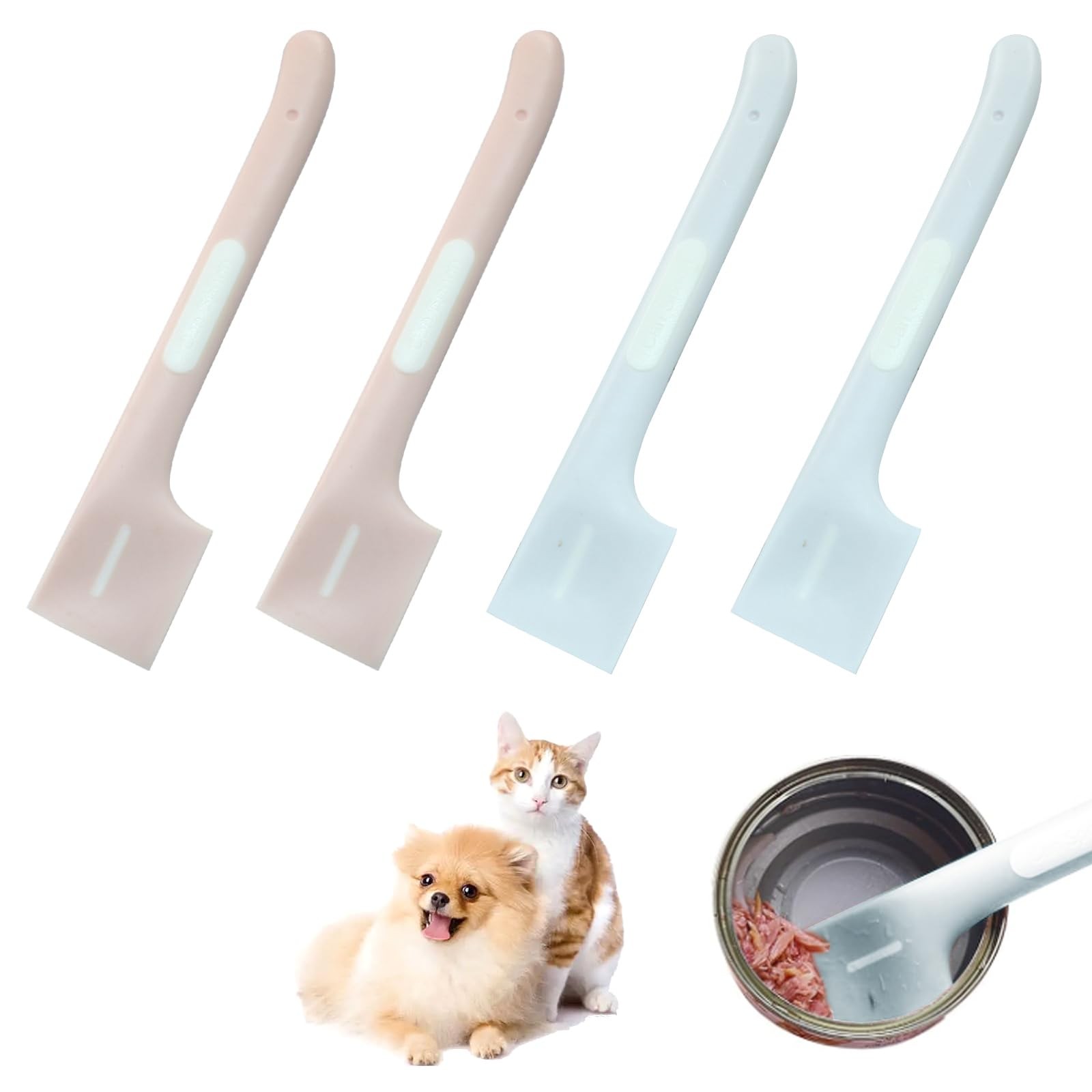 4 Pack Pet Food Spoon, Silicone Mixing Spoons Canned Scoop, Mini Spatula Food...