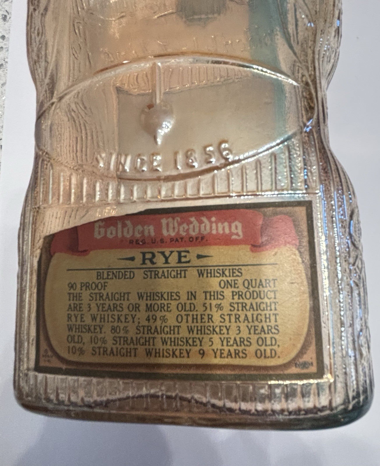 Golden Wedding 1 Quart Rye Bottle
