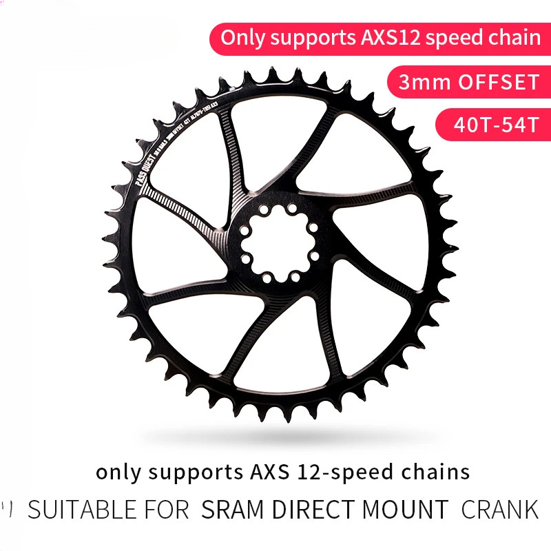 8 Nails 3mm Offset Round Narrow Wide Chainring 40-54T for Force/AXS Bicycle