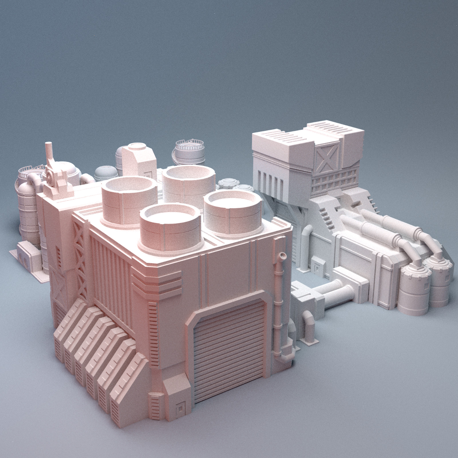 6mm Mecha City Industrial Quarter Sci-Fi Factory Power Plant Airbase BattleTech