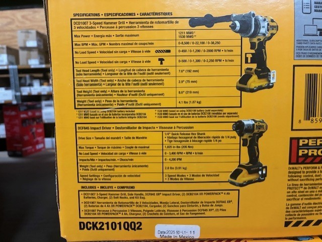 DEWALT DCK2101QQ2 HAMMER DRILL / IMPACT DRIVER COMBO KIT