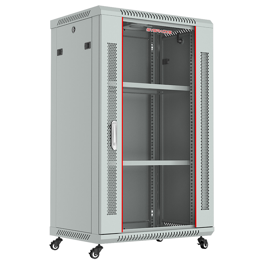 18U Wall Mount Server Rack Data Enclosure Network Cabinet GRAY IT 24" Depth