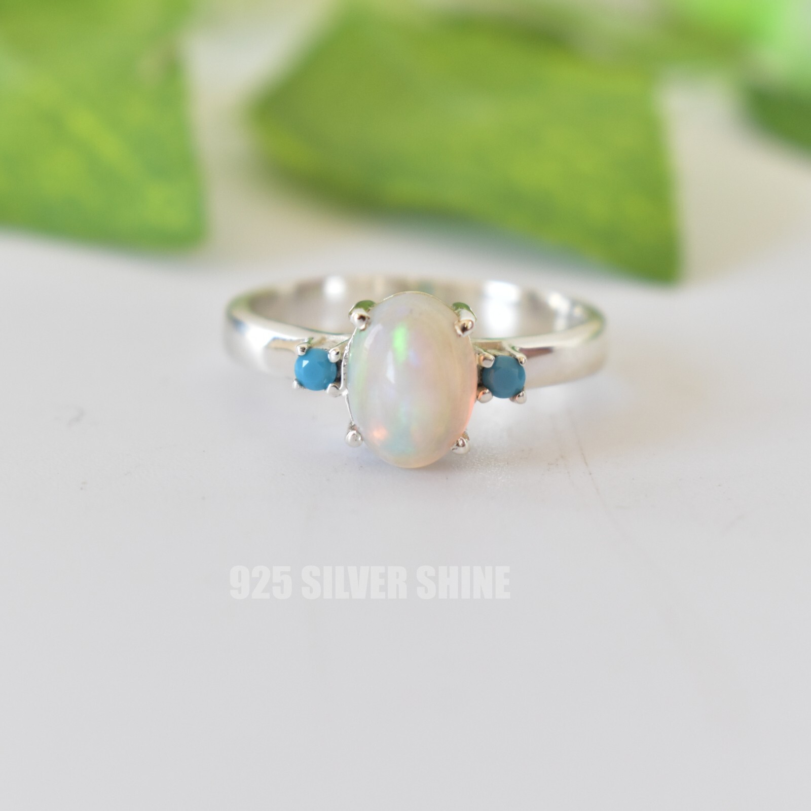ETHIOPIAN OPAL NATURAL GEMSTONE 925 SOLID STERLING SILVER HANDMADE JEWELRY RING