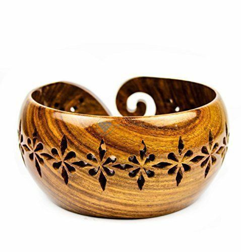 6x3 inches Wooden Yarn Bowl knitting yarn bowl Wooden Handmade design Mom Gift