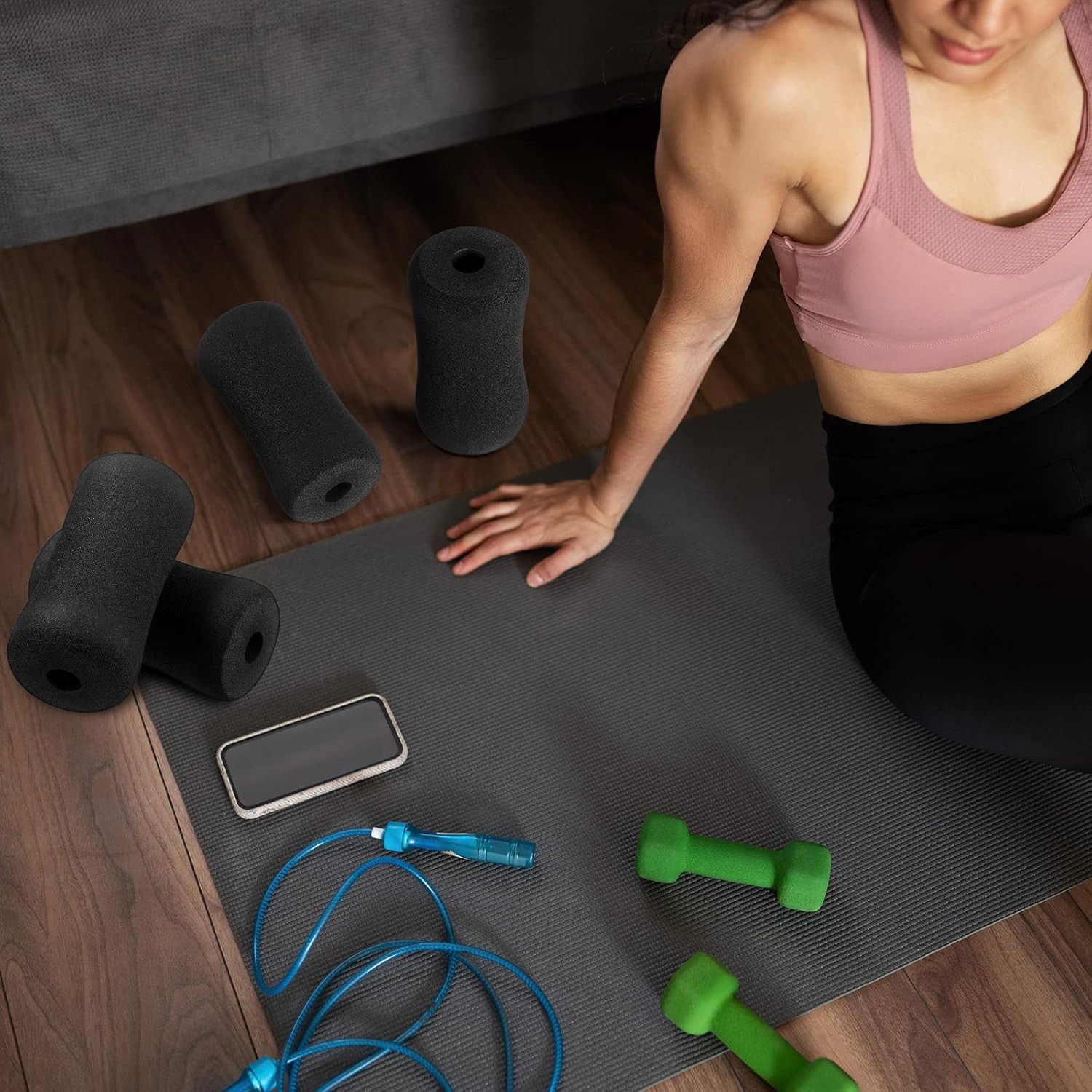 4Pcs Foot Foam Pads Rollers Set Weight Bench Replacement Pads Inversion Table...