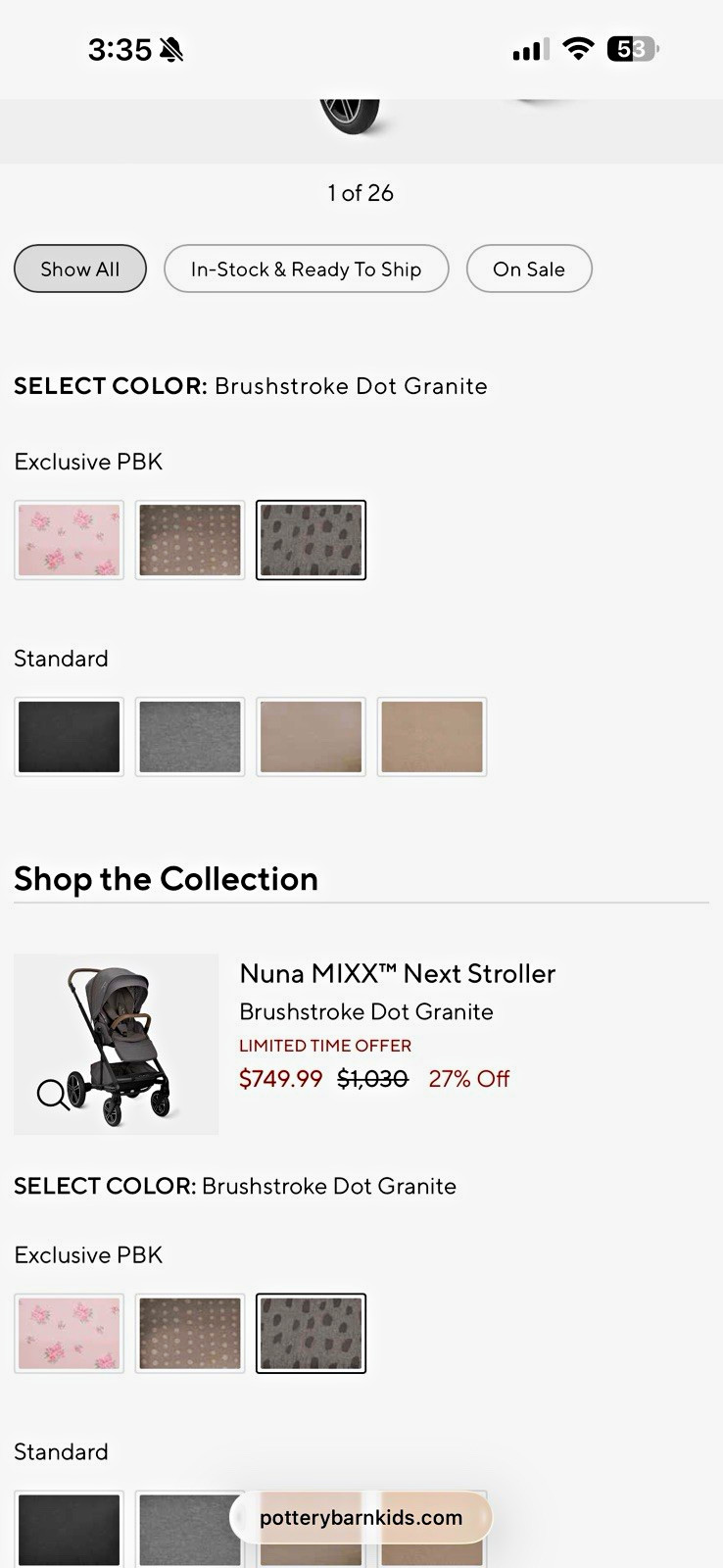 Nuna MIXX Next Single Stroller Gray, Adjustable Leg Rest, Brushstroke Dot
