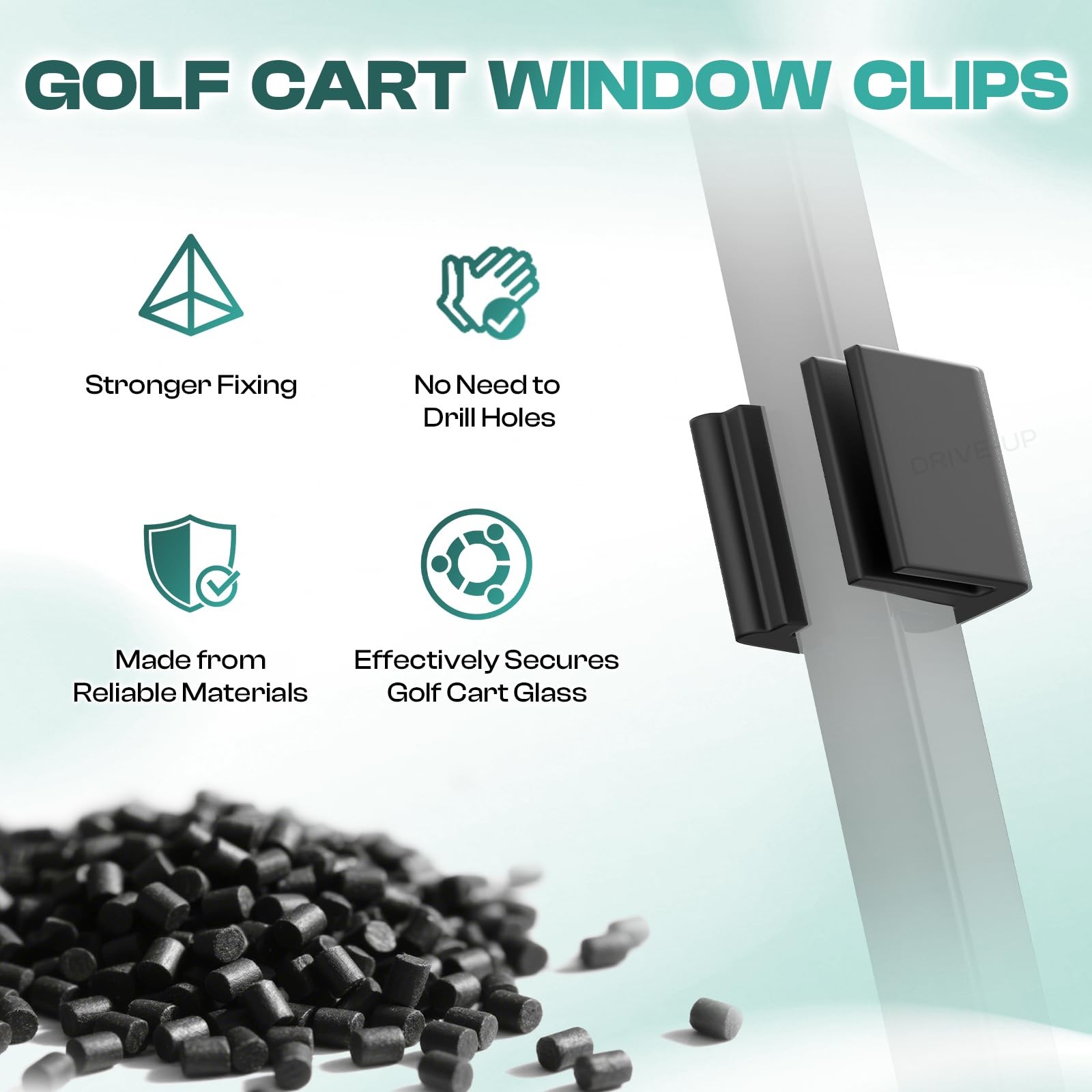 Drive-up Golf Cart Window Clips, One Size, Windshield Retaining Clips