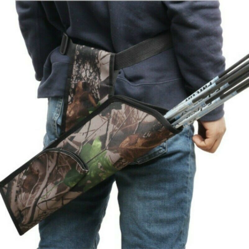 Arrow Archery Quiver Bag Holder Adjustable Waist Belt Shoulder Strap Camo
