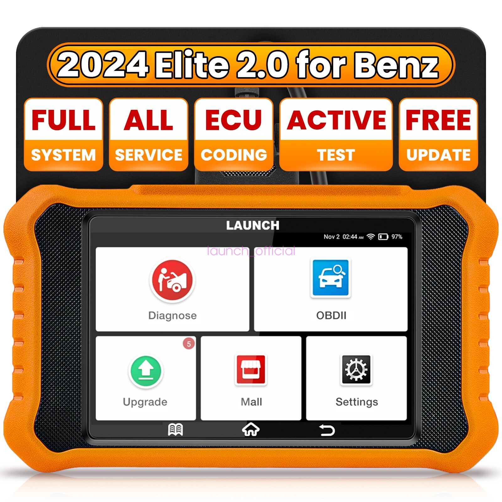 LAUNCH X431 Elite 2.0 Pro Bidirectional OBD2 Scanner Scan Tool for Mercedes-Benz