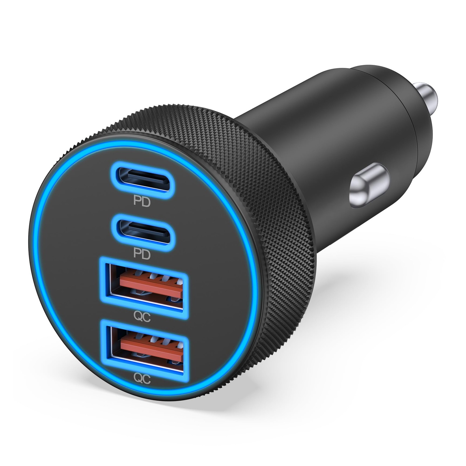 [4 in 1] USB C Car Charger, 4-Port 90W Super Fast Charging Cigarette Lighter Ada