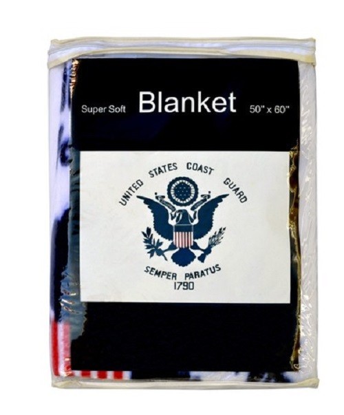 USA Coast Guard White US Old Style Flag Deluxe Polar Fleece 50"X60" Warm Blanket