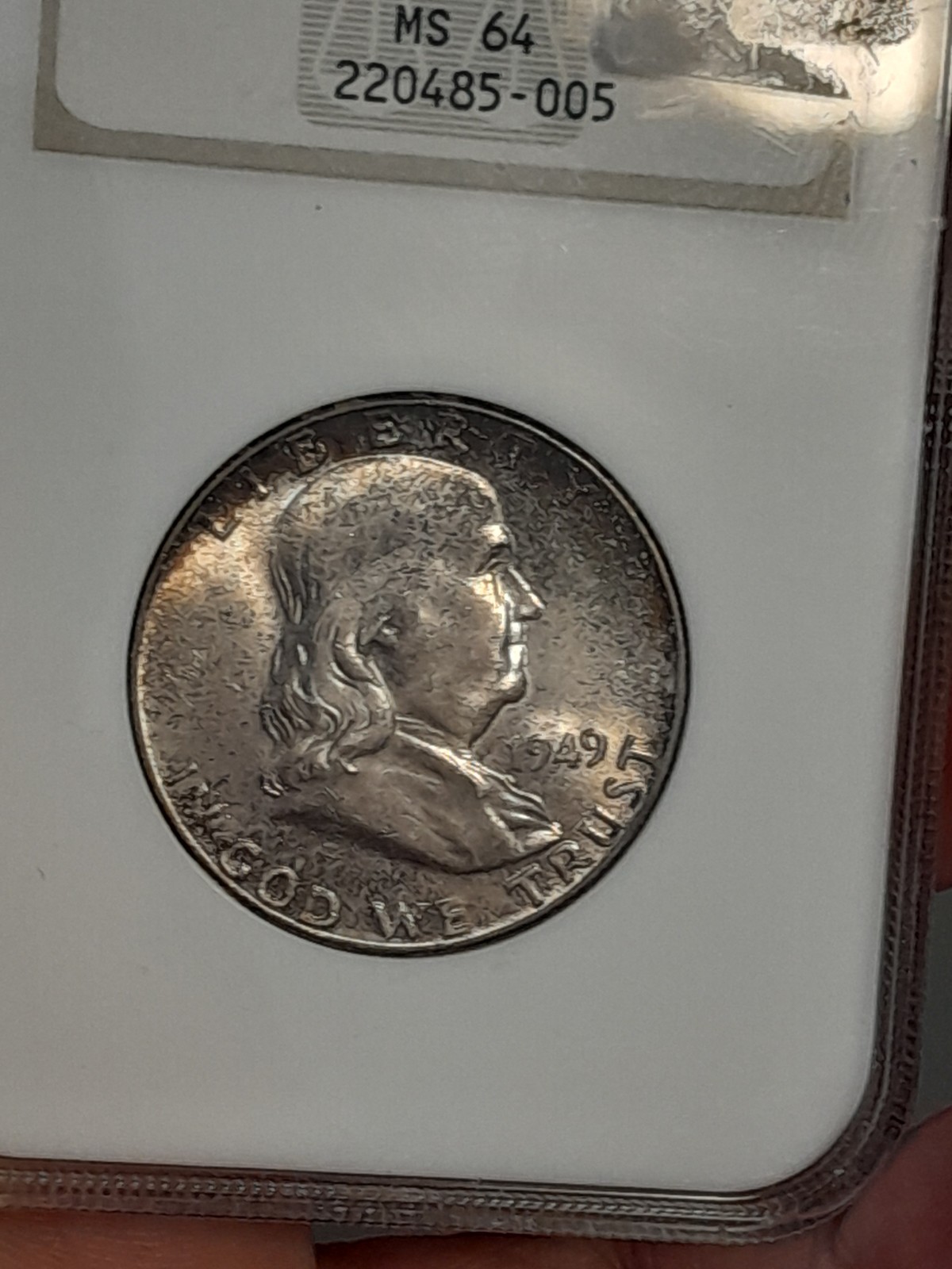 1949 Franklin Half Dollar Toned NGC MS64