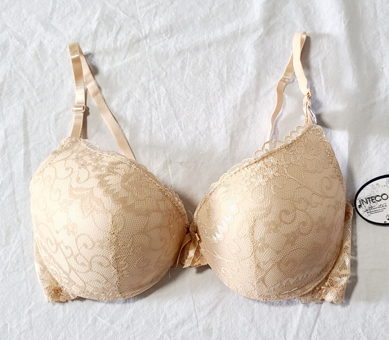 Inteco Intimates Lace Push-up Bra Beige Size 36C T14-1235