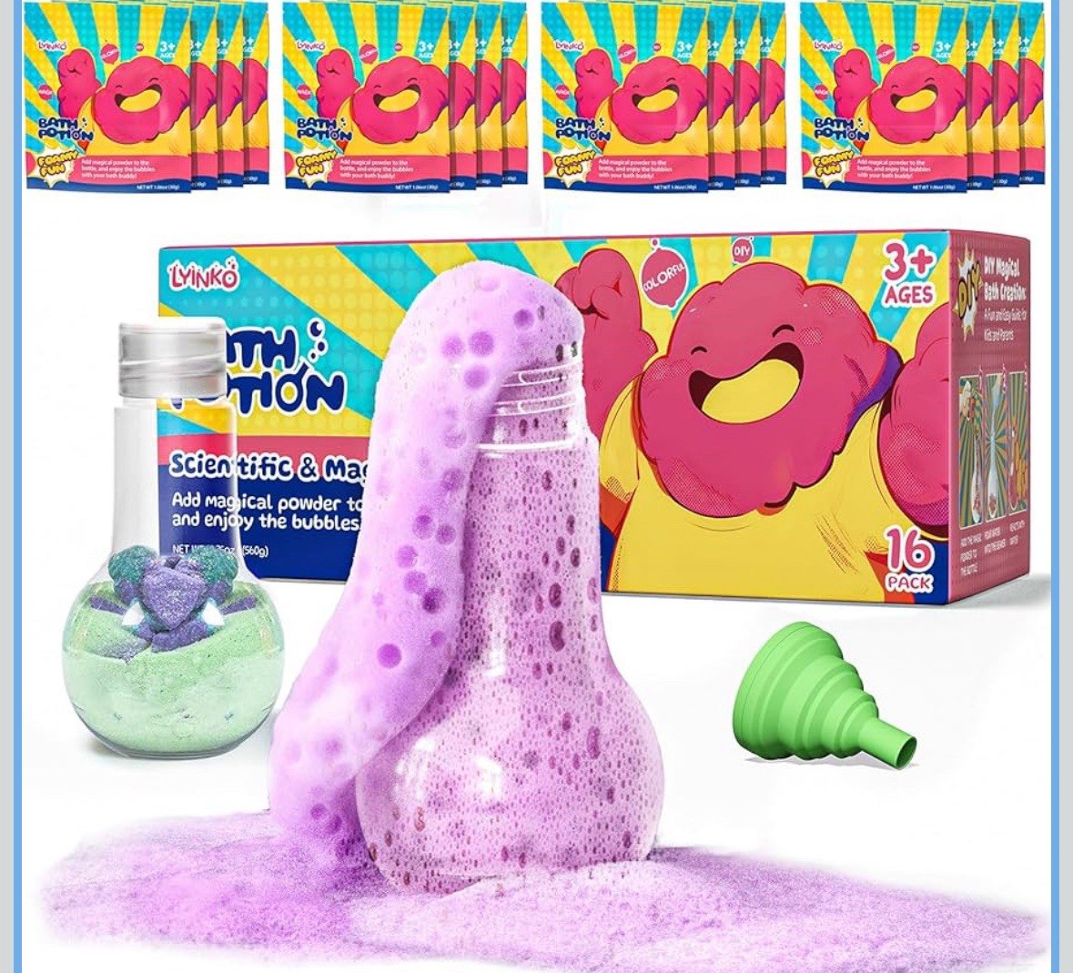 Bath Bomb Potion Foams Bubbles an Eruption of Color Colorful Fizzy Fun Science