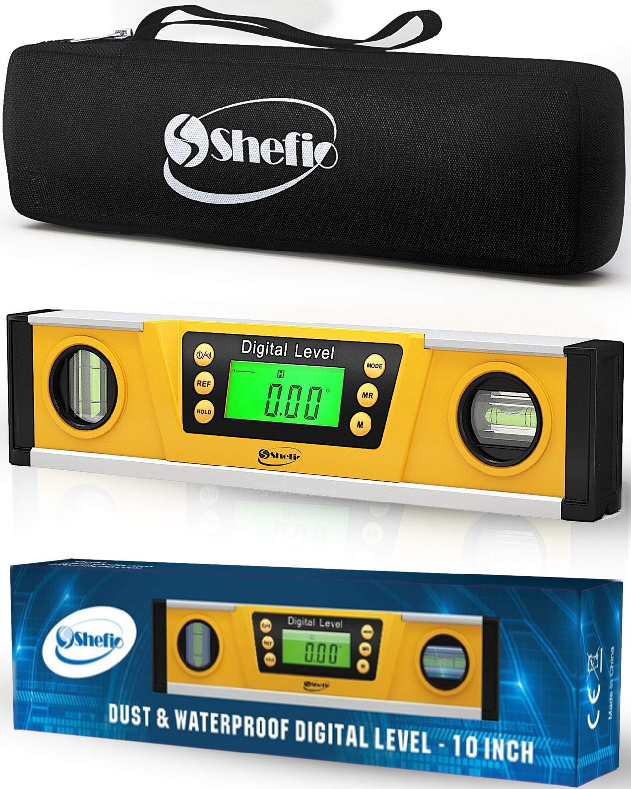 Digital Level - 10 Inch Torpedo Level And Protractor - Bubble Inclinometer