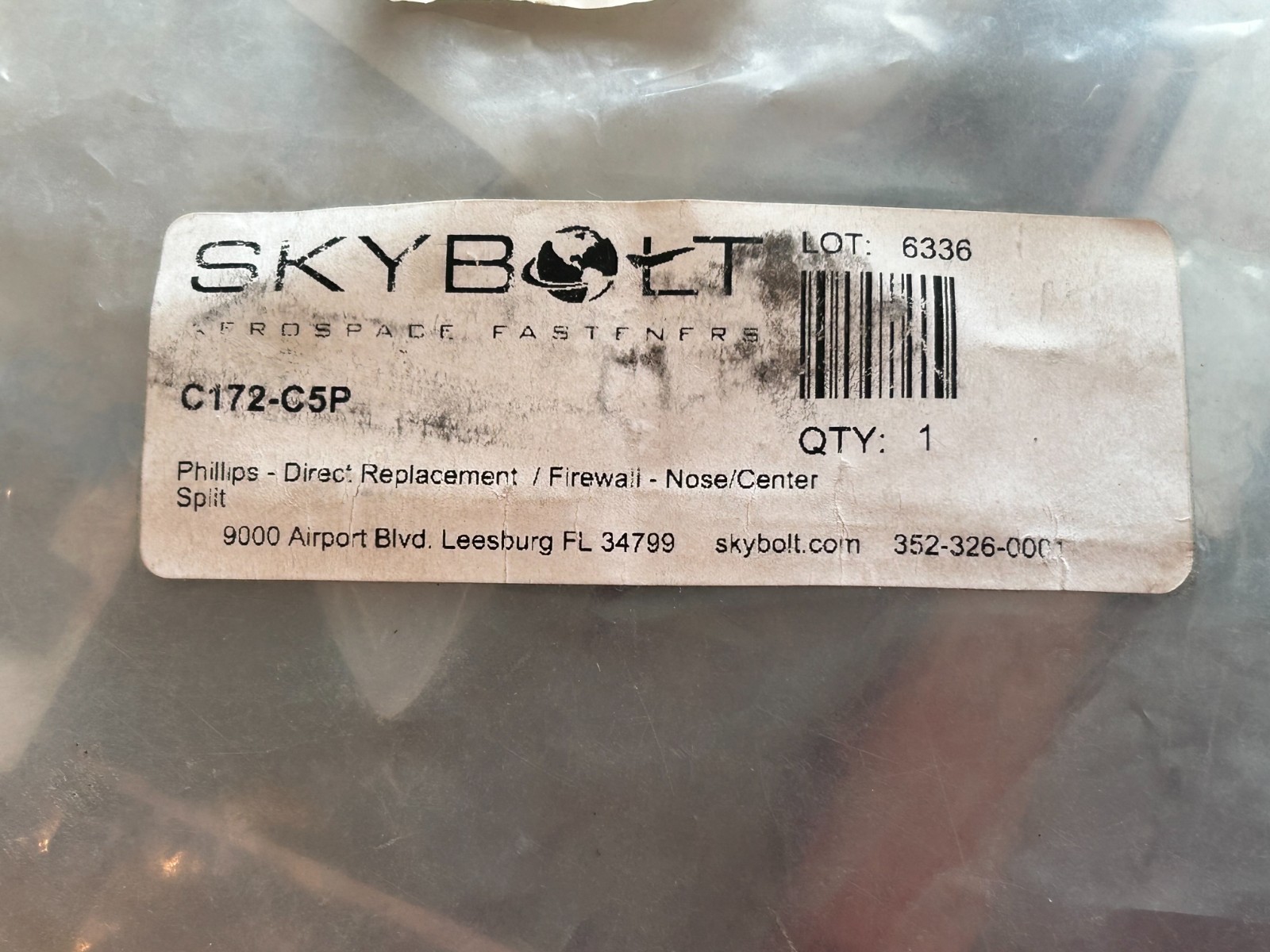 SKYBOLT C172-C5P PHILLIPS DIRECT REPLACEMENT FIREWALL-NOSE/CENTER SPLIT PARTS