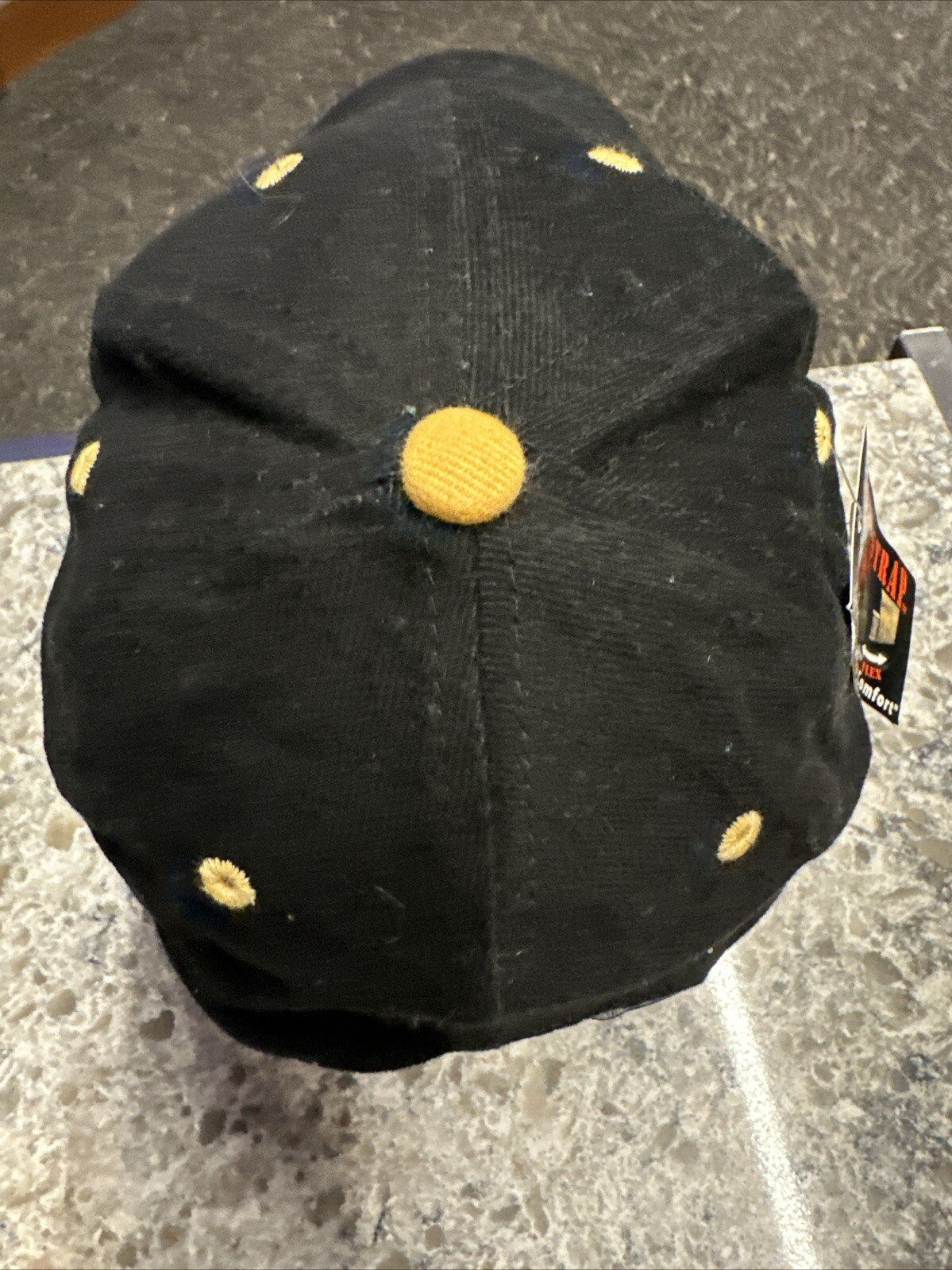 IC University Gold and White and Gray Logo on Black Hat Cap NWT Strap Buckle