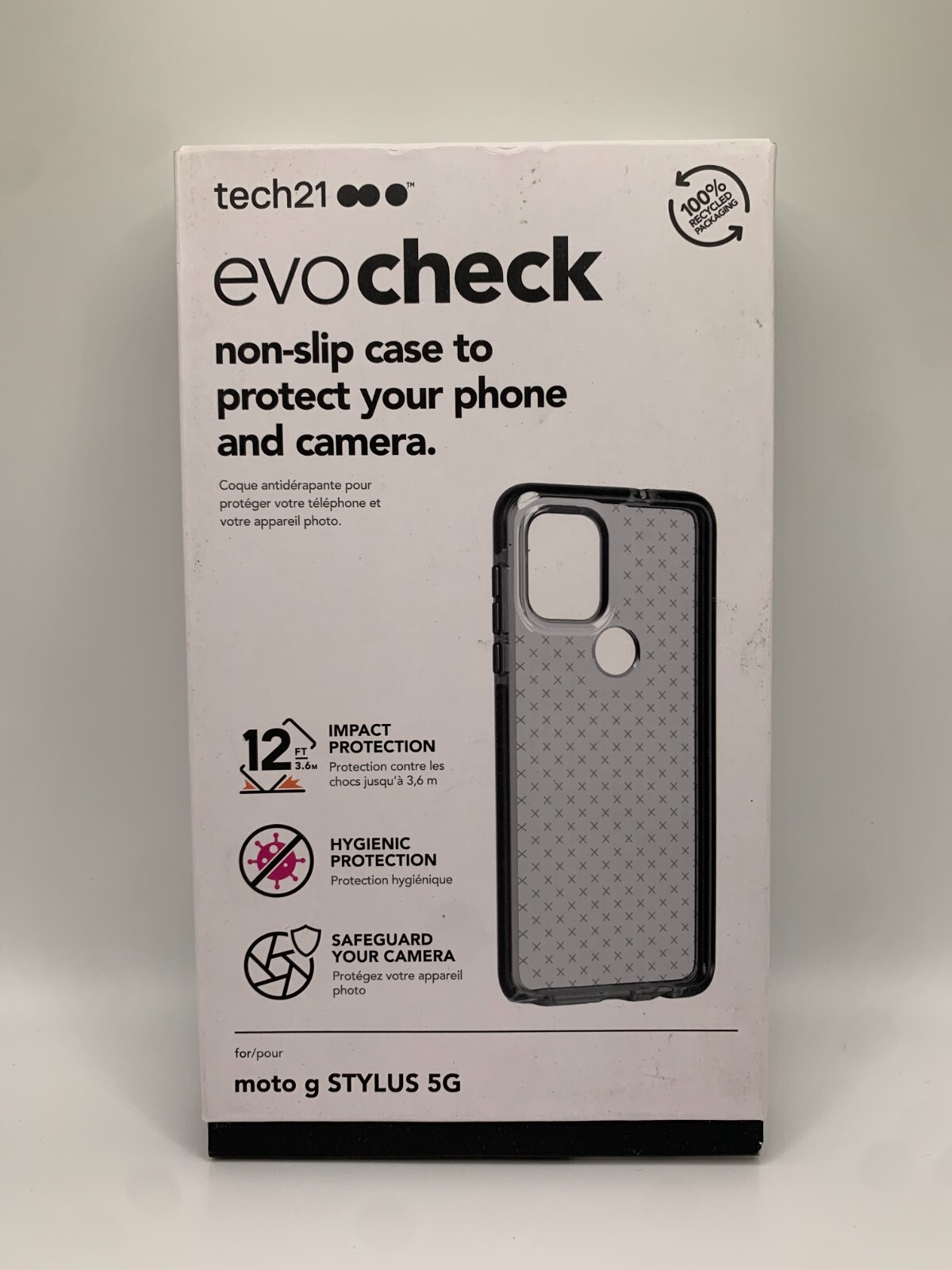 Moto g STYLUS 5G Tech21 Evo Check Non-Slip Impact Case - Smokey Black