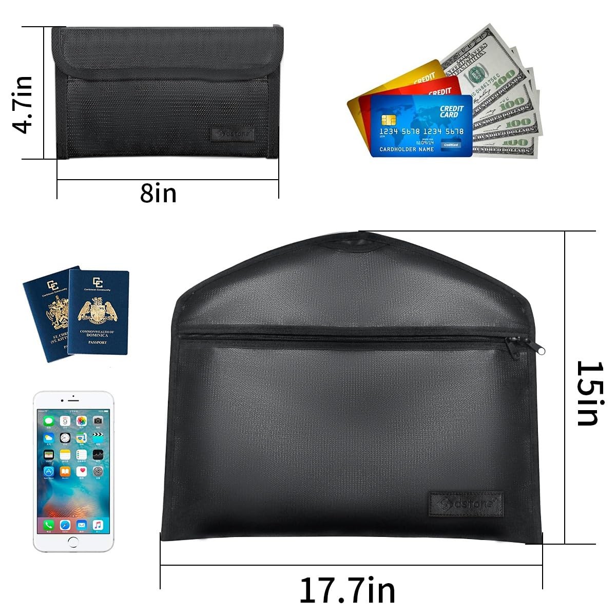 Hanger Diversion Fireproof & Waterproof Safe with Lock and Small Fireproof Bag