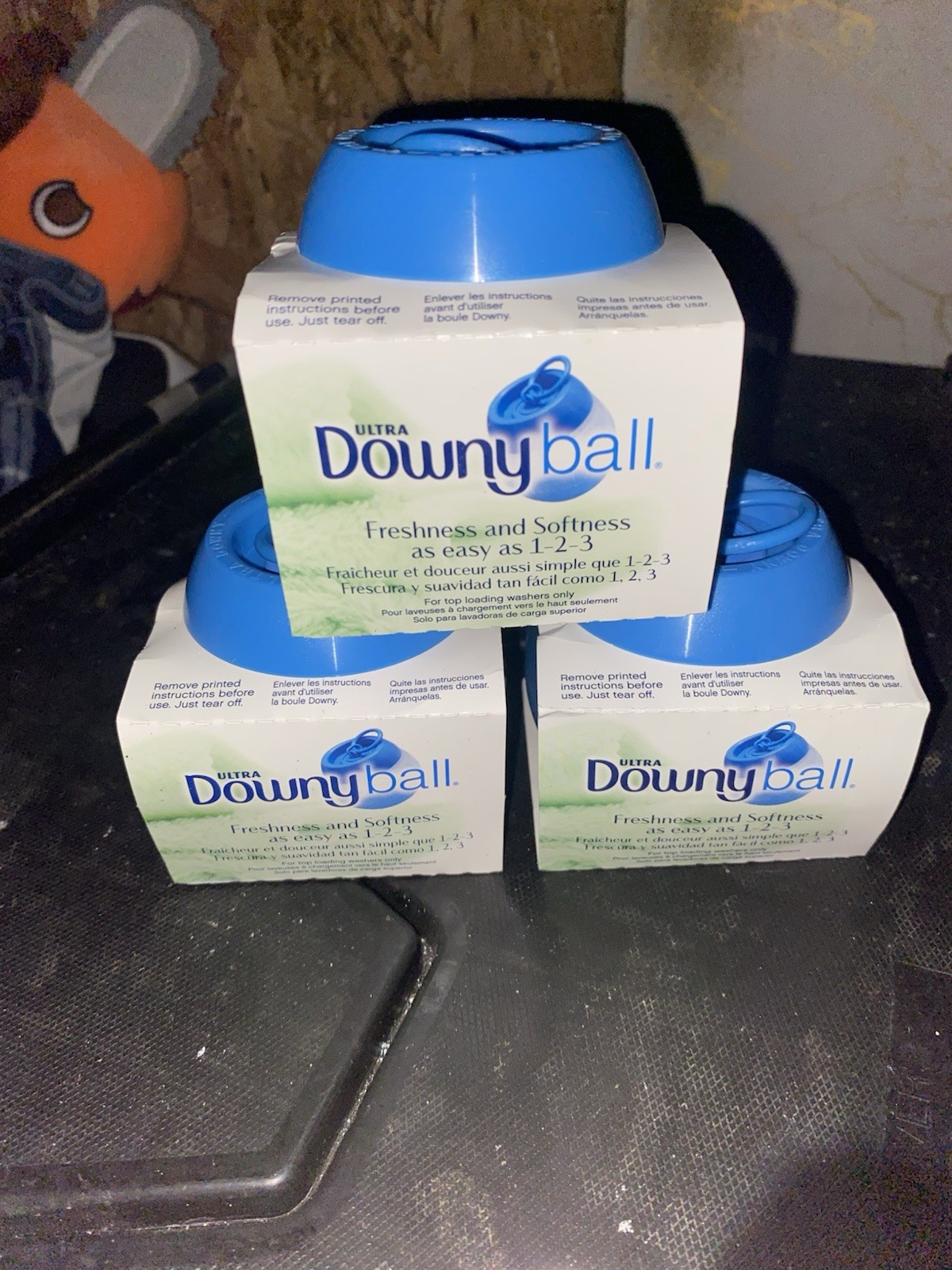 Downy Downy Ball Reusable Automatic Softener Dispenser Blue Lot of 3