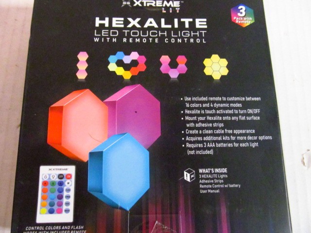 Xtreme Lit Hexalite 3 LED Touch Lights with Remote Control, 20 Color Options