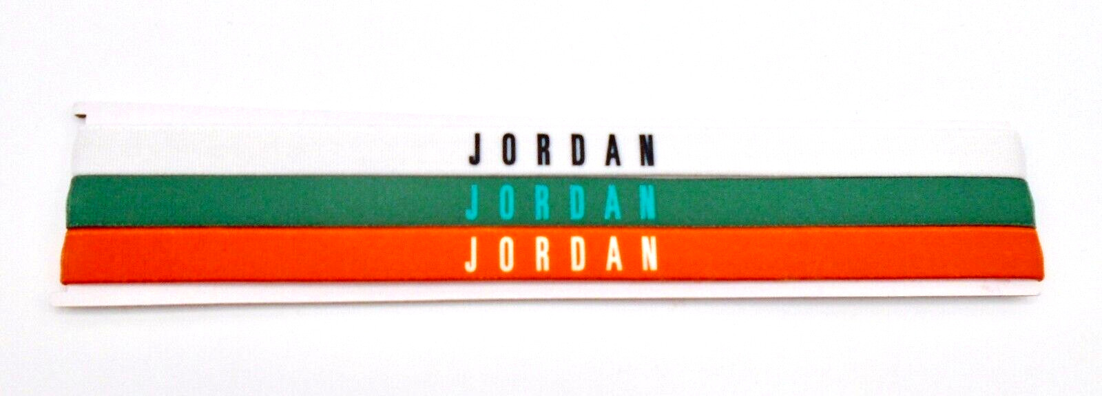 Nike Jordan Headbands Adult 3PK Pack Safety Orange/White/Noble Green