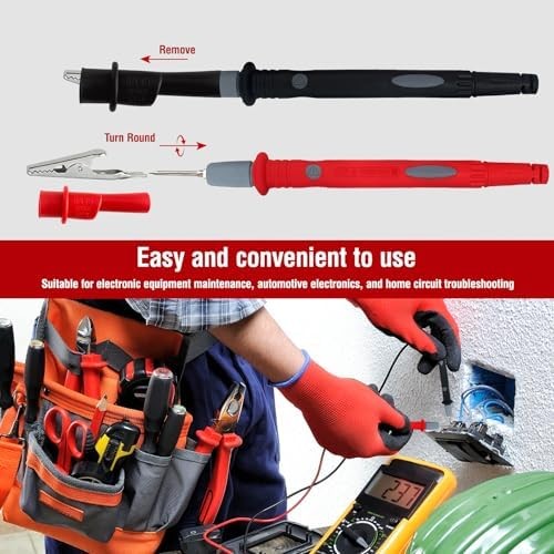 Professional Multimeter Test Leads Kit,Extra-Long Silicone Meter Leads 1000V 20A