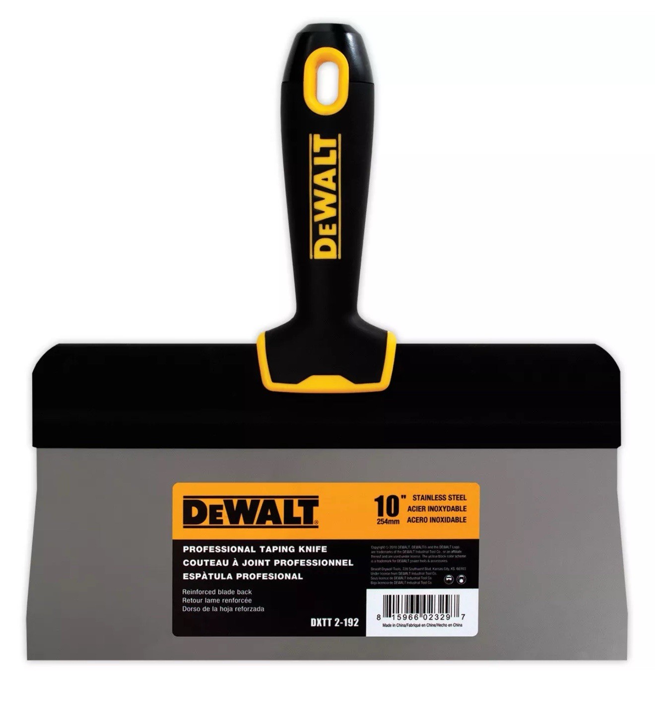 Lot of 2 DEWALT DXTT-2-192 Drywall 10" Taping Knife W/ Stainless Steel Blade-K56