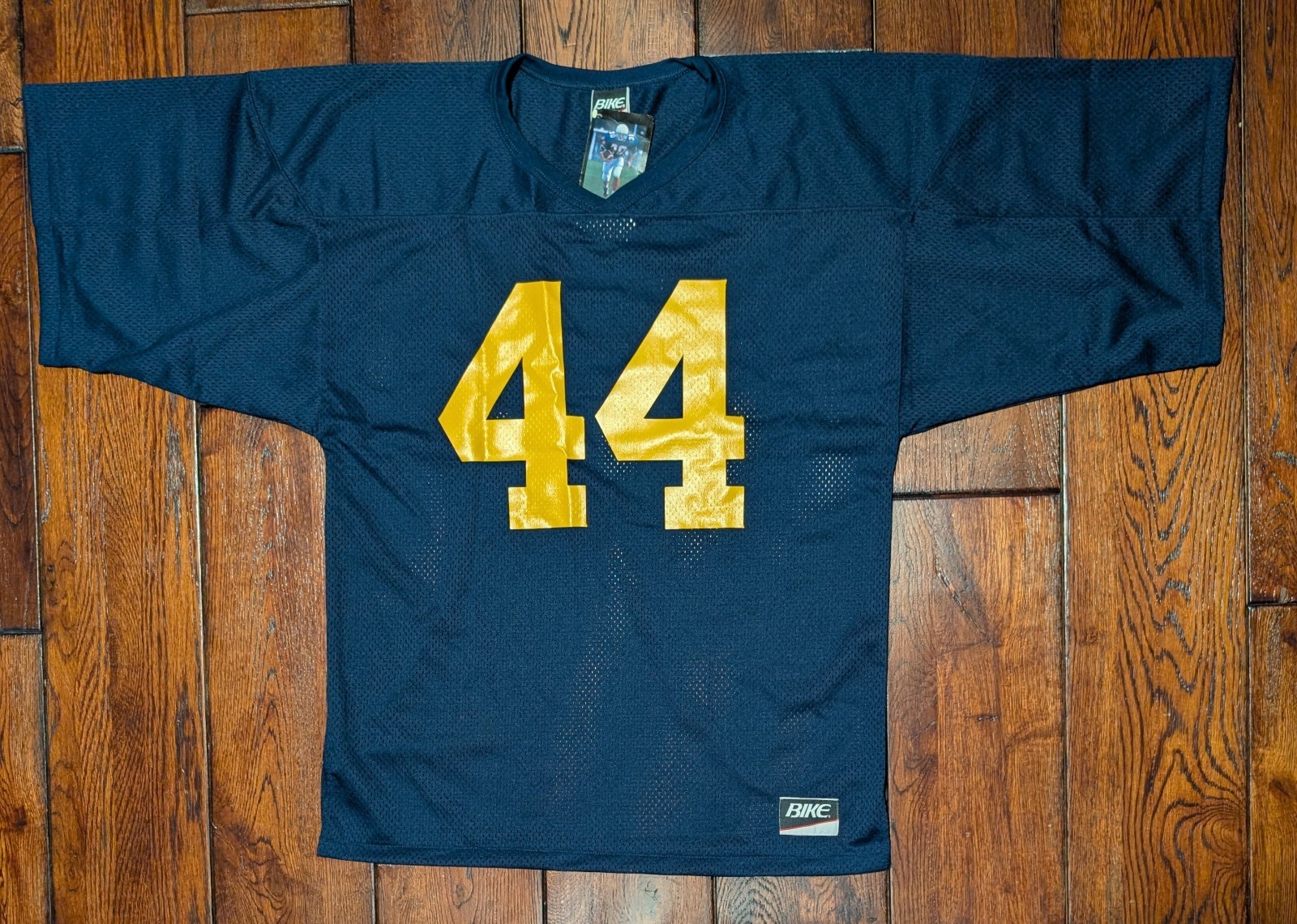 VTG BIKE MICHIGAN Colors Blue & Maize Mesh Football Jersey #44 Size Large - NWT