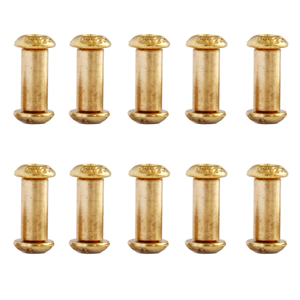 10X Brass Knife Handle Rivets Pins Screws Lock Bolts Hexagon Round Head