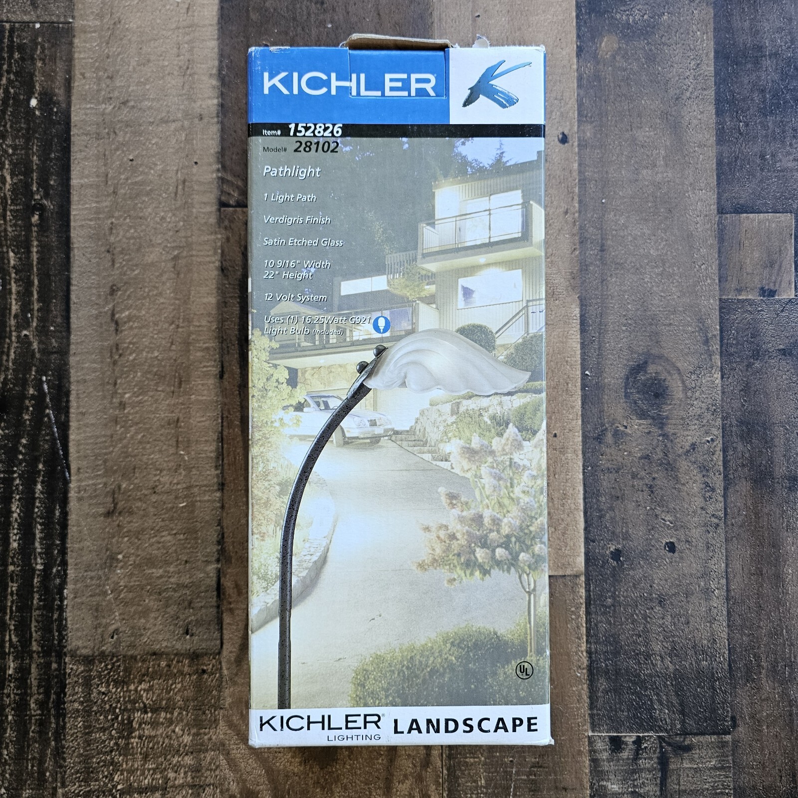 Kichler Pathlight #28102 Verdigris Satin Etched Glass Landscape Lighting