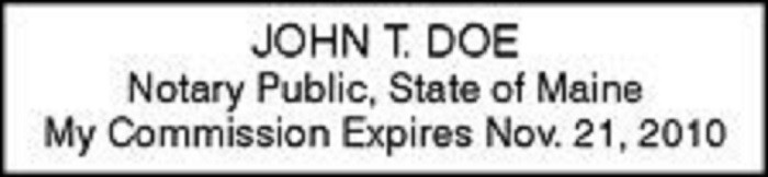 State of Maine | Custom Rectangle Self-Inking NOTARY SEAL RUBBER STAMP - Maine
