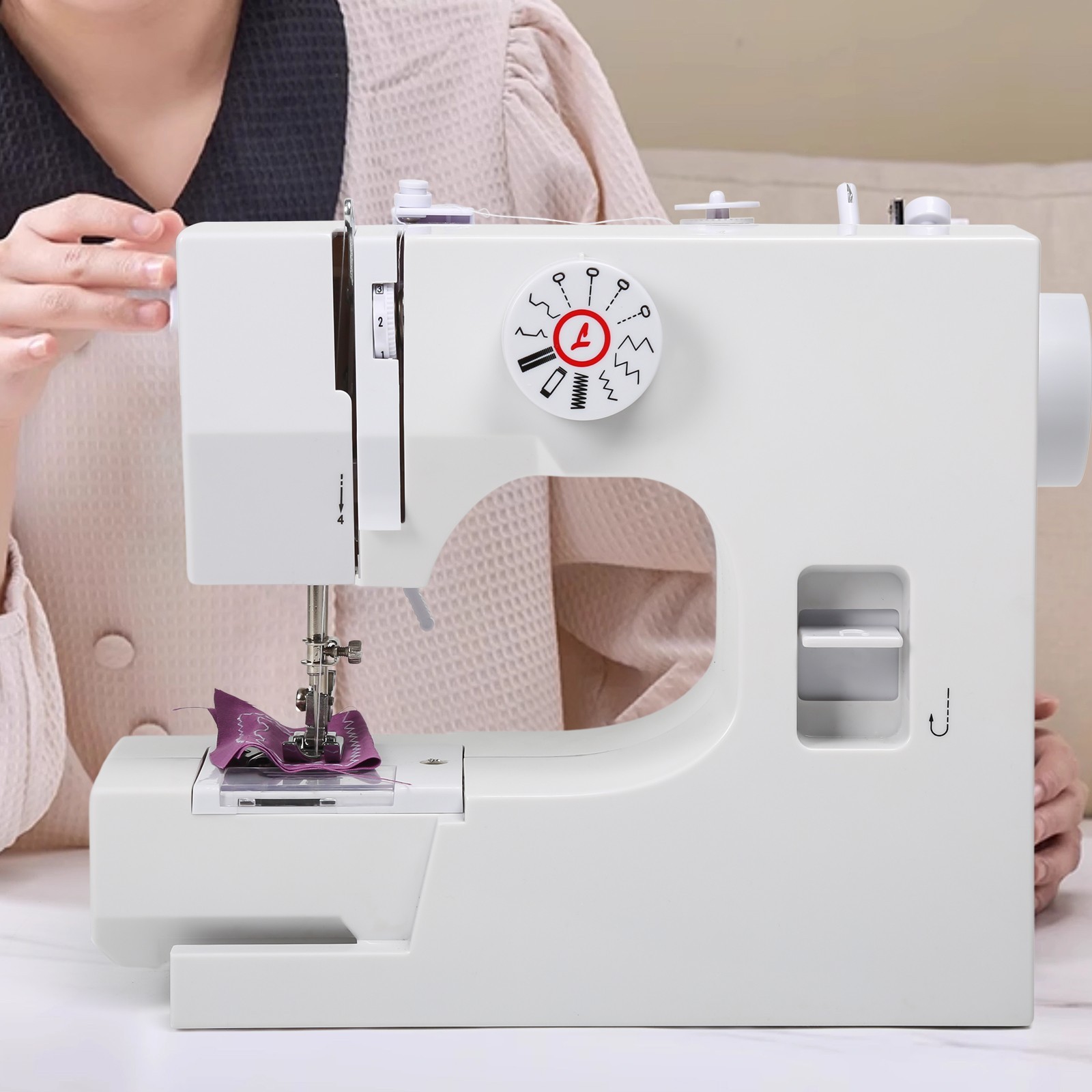 825A Multifunctional 12 Stitches Electric Mini Sewing Machine US Plug