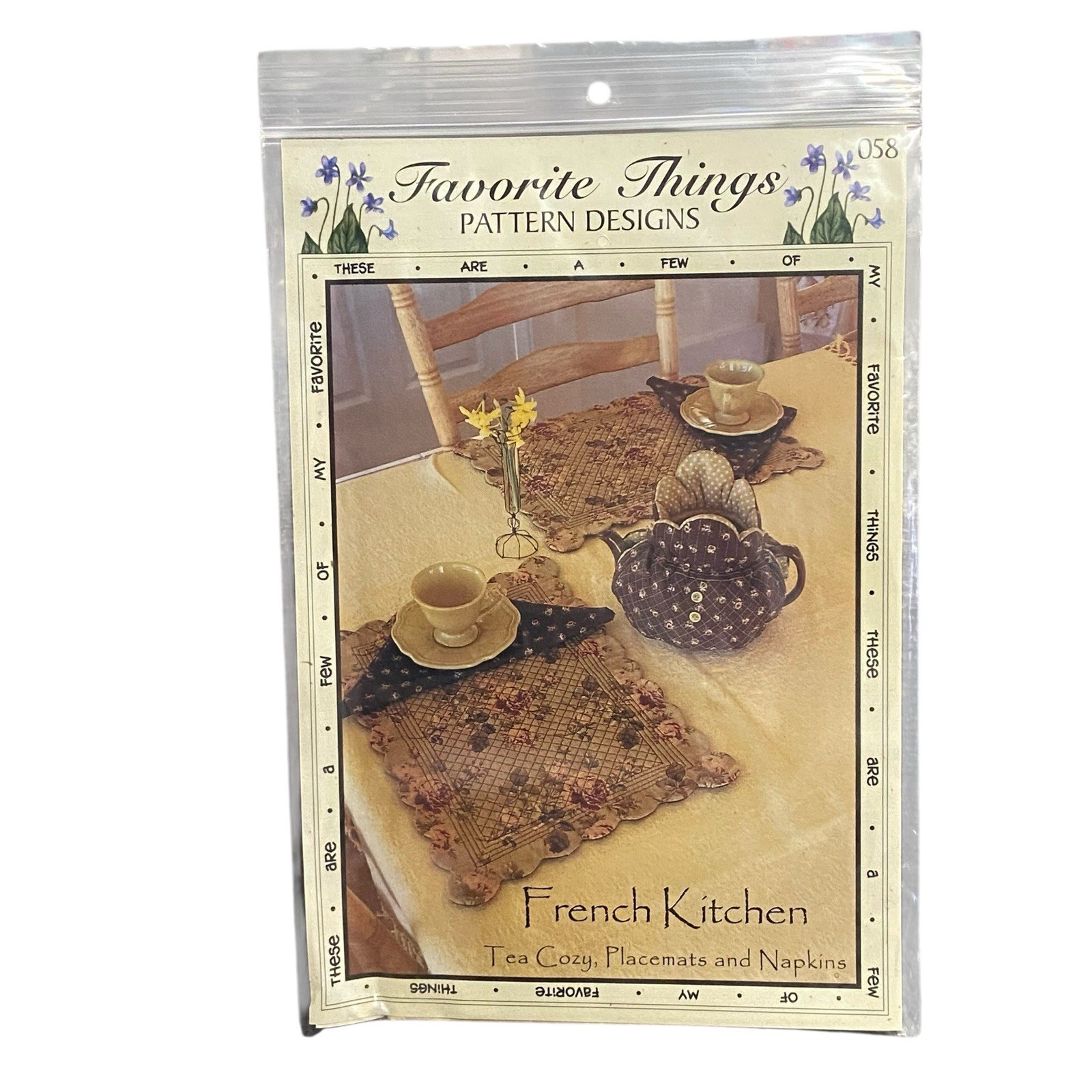 Favorite Things 058 Sewing Pattern French Kitchen Tea Cozy Placemats Napkins