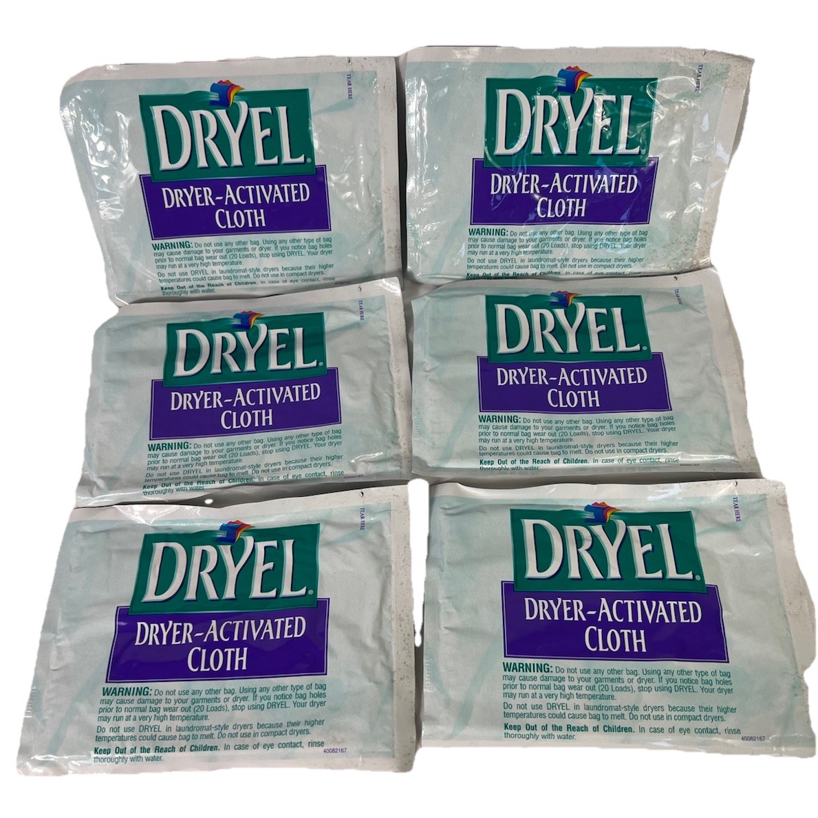 LOT of 6 NEW DRYEL Dryer Activated Refill Cloths Dry Cleaning at Home (1998)